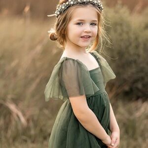 INDIE BLUE VGUC Fawn Tulle Dress in Forest Green